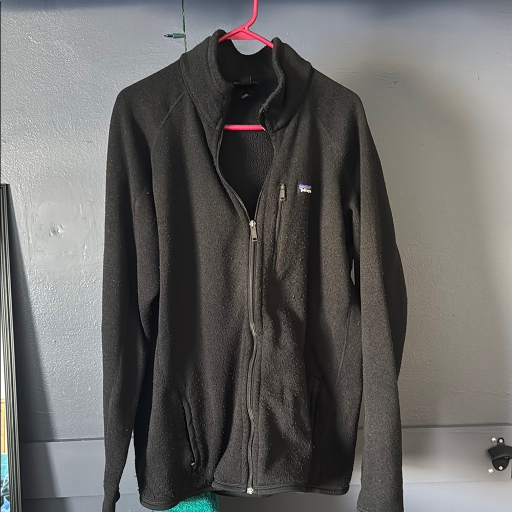 Patagonia Black Jacket with Stand-Up Collar